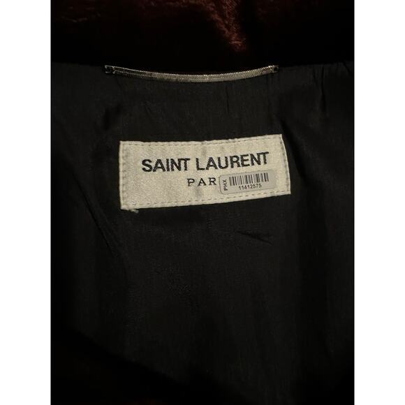 Saint Laurent Tonal Satin Jacket in Burgundy/Maroon - Picture 10 of 16